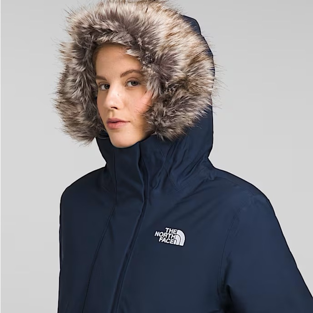 The North Face Women's Dark Blue Jacket with Fur Hood